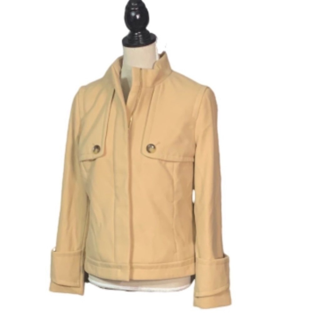 Chico's Camel Plush Felted Casey Fleece Jacket M